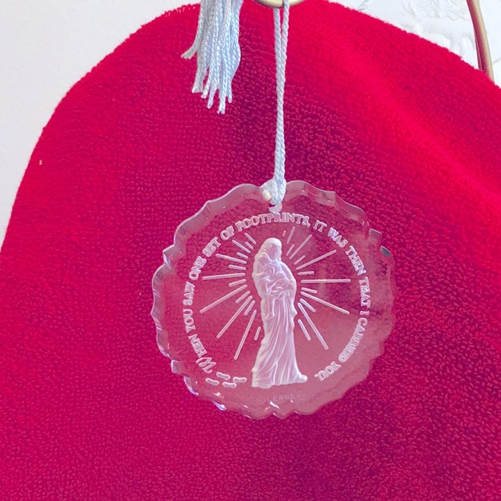 Lenox Crystal Footprints Christmas Ornament.